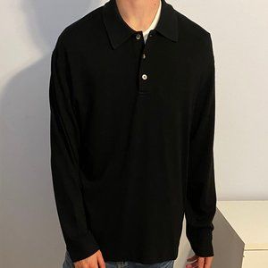 Axis Long Sleeve Black Polo